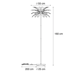 QAZQA Wohnzimmerlampen|Stehlampen*Art-Deco-Stehleuchte Beige mit weißen Federn - Peahen