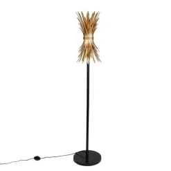 QAZQA Stehlampen|Wohnzimmerlampen*Art-Deco-Stehleuchte Gold mit Schwarz - Wesley