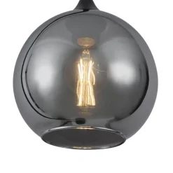 QAZQA Stehlampen|Wohnzimmerlampen*Art-Deco-Stehleuchte schwarz mit Rauchglas – Sandra