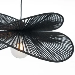 QAZQA Wohnzimmerlampen|Stehlampen*Art-Deco-Stehleuchte schwarz mit schwarzem Schirm - Nest