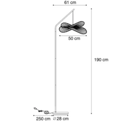 QAZQA Wohnzimmerlampen|Stehlampen*Art-Deco-Stehleuchte schwarz mit schwarzem Schirm - Nest