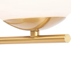 QAZQA Tischlampen|Wohnzimmerlampen*Art-Deco-Tischlampe aus Gold und Opalglas - Flore