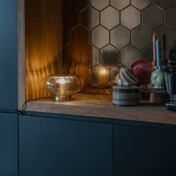 QAZQA Küchenlampen|Tischlampen*Art-Deco-Tischlampe Gold mit Glas - Ayesha