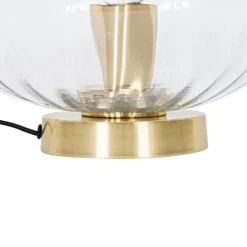 QAZQA Küchenlampen|Tischlampen*Art-Deco-Tischlampe Gold mit Glas - Ayesha
