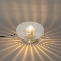 QAZQA Küchenlampen|Tischlampen*Art-Deco-Tischlampe Gold mit Glas - Ayesha