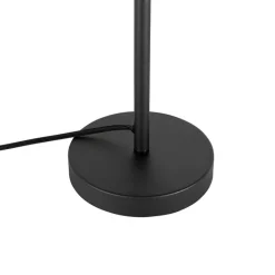 QAZQA Schlafzimmerlampen|Küchenlampen*Art-Deco-Tischlampe schwarz mit Rauchglas - Bizle