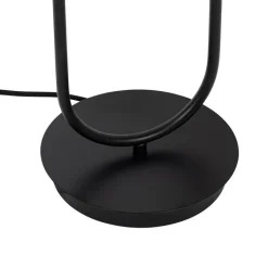 QAZQA Schlafzimmerlampen|Küchenlampen*Art-Deco-Tischlampe schwarz mit Rauchglas 2-flammig – Laura