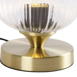 QAZQA Tischlampen|Wohnzimmerlampen*Art-Deco-Tischleuchte Messing mit Glas - Banci