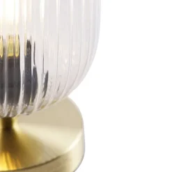 QAZQA Tischlampen|Wohnzimmerlampen*Art-Deco-Tischleuchte Messing mit Glas - Banci