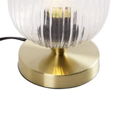 QAZQA Tischlampen|Wohnzimmerlampen*Art-Deco-Tischleuchte Messing mit Glas - Banci