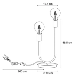 QAZQA Tischlampen|Wohnzimmerlampen*Art-Deco-Tischleuchte Messing 2-flammig - Tuning