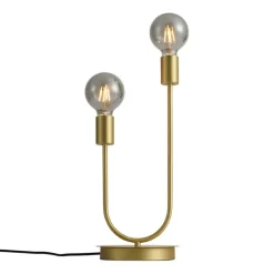 QAZQA Tischlampen|Wohnzimmerlampen*Art-Deco-Tischleuchte Messing 2-flammig - Tuning