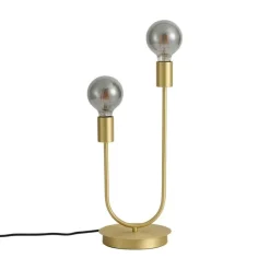 QAZQA Tischlampen|Wohnzimmerlampen*Art-Deco-Tischleuchte Messing 2-flammig - Tuning