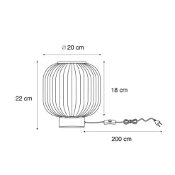 QAZQA Schlafzimmerlampen|Küchenlampen*Art-Deco-Tischleuchte Messing mit Glas - Karel
