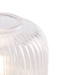 QAZQA Schlafzimmerlampen|Küchenlampen*Art-Deco-Tischleuchte Messing mit Glas - Karel