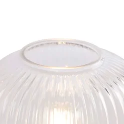 QAZQA Schlafzimmerlampen|Küchenlampen*Art-Deco-Tischleuchte Messing mit Glas - Karel