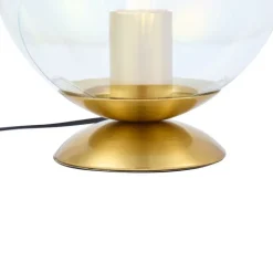 QAZQA Tischlampen|Wohnzimmerlampen*Art-Deco-Tischleuchte Messing mit Rauchglas-Regenbogen - Pallon