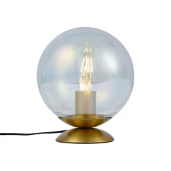 QAZQA Tischlampen|Wohnzimmerlampen*Art-Deco-Tischleuchte Messing mit Rauchglas-Regenbogen - Pallon