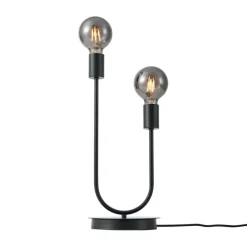 QAZQA Tischlampen|Wohnzimmerlampen*Art-Deco-Tischleuchte schwarz 2-flammig - Tuning