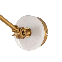 QAZQA Wandleuchten|Wohnzimmerlampen*Art-Deco-Wandleuchte aus Bronze mit Marmor und bernsteinfarbenem Glas – Nina