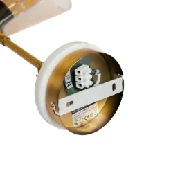 QAZQA Wandleuchten|Wohnzimmerlampen*Art-Deco-Wandleuchte aus Bronze mit Marmor und bernsteinfarbenem Glas – Nina