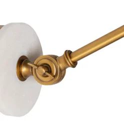 QAZQA Wandleuchten|Wohnzimmerlampen*Art-Deco-Wandleuchte aus Bronze mit Marmor und bernsteinfarbenem Glas – Nina