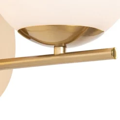 QAZQA Wandleuchten|Wohnzimmerlampen*Art-Deco-Wandleuchte aus Gold und Opalglas - Flore