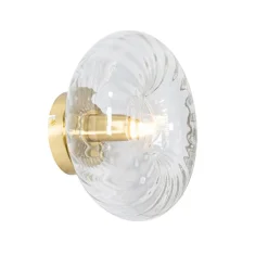 QAZQA Schlafzimmerlampen|Küchenlampen*Art-Deco-Wandleuchte Gold mit Glas - Ayesha