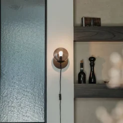 QAZQA Wandleuchten|Wohnzimmerlampen*Art-Deco-Wandleuchte schwarz und Rauchglas - Flore
