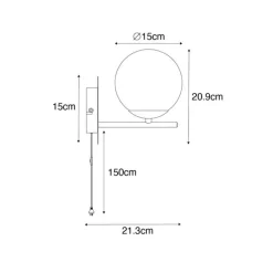 QAZQA Wandleuchten|Wohnzimmerlampen*Art-Deco-Wandleuchte schwarz und Rauchglas - Flore