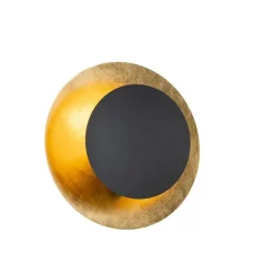 QAZQA Schlafzimmerlampen|Küchenlampen*Art-Deco-Wandleuchte schwarz mit Gold - Emilienne