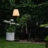 QAZQA Gartenbeleuchtung|Stehlampen Außen*Außen Stehlampe schwarz mit weißem Schirm 35 cm IP65 - Virginia