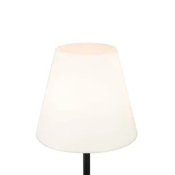 QAZQA Gartenbeleuchtung|Stehlampen Außen*Außen Stehlampe schwarz mit weißem Schirm 35 cm IP65 - Virginia