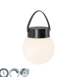 QAZQA Gartenbeleuchtung|Led-Außenleuchten*Außenhängelampe schwarz inkl. LED 3-stufig dimmbar Solar - Cornelia