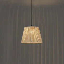 QAZQA Gartenbeleuchtung|Pendelleuchten Außen*Außenhängeleuchte schwarz mit beigefarbenem Seilschirm IP44 - Cava Jayla