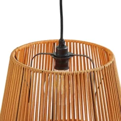 QAZQA Gartenbeleuchtung|Pendelleuchten Außen*Außenhängeleuchte schwarz mit orangefarbenen Seilschirmen 3-flammig IP44 - Cava Jayla