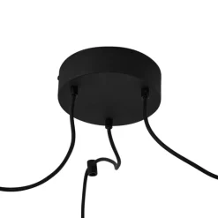 QAZQA Pendelleuchten Außen|Gartenbeleuchtung*Außen-Hängeleuchte schwarz mit mehrfarbigen Seilschirmen 3-flammig IP44 - Cava Jayla