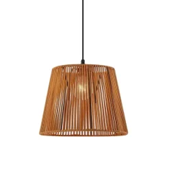 QAZQA Gartenbeleuchtung|Pendelleuchten Außen*Außenhängeleuchte schwarz mit orangefarbenem Seilschirm IP44 - Cava Jayla