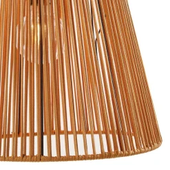 QAZQA Gartenbeleuchtung|Pendelleuchten Außen*Außenhängeleuchte schwarz mit orangefarbenem Seilschirm IP44 - Cava Jayla