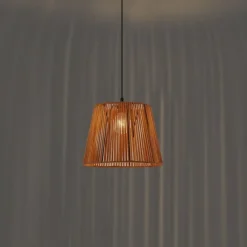 QAZQA Gartenbeleuchtung|Pendelleuchten Außen*Außenhängeleuchte schwarz mit orangefarbenem Seilschirm IP44 - Cava Jayla