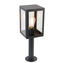 QAZQA Gartenbeleuchtung|Laternen Außen*Außenlampenmast grau 50 cm IP44 - Sutton