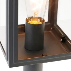 QAZQA Gartenbeleuchtung|Laternen Außen*Außenlampenmast grau 50 cm IP44 - Sutton