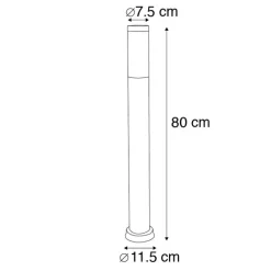 QAZQA Stehlampen Außen|Gartenbeleuchtung*Außenlaterne anthrazit 80 cm IP44 - Rox