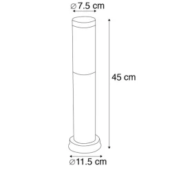 QAZQA Gartenbeleuchtung|Stehlampen Außen*Außenlaterne anthrazit 45 cm IP44 - Rox