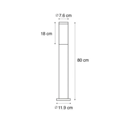 QAZQA Gartenbeleuchtung|Stehlampen Außen*Außenlaterne rostbraun mit Opal 80 cm IP44 - Rox