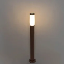QAZQA Gartenbeleuchtung|Stehlampen Außen*Außenlaterne rostbraun mit Opal 80 cm IP44 - Rox