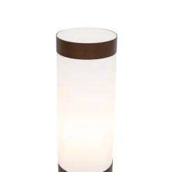QAZQA Gartenbeleuchtung|Stehlampen Außen*Außenlaterne rostbraun mit Opal 45 cm IP44 - Rox