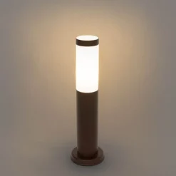 QAZQA Gartenbeleuchtung|Stehlampen Außen*Außenlaterne rostbraun mit Opal 45 cm IP44 - Rox