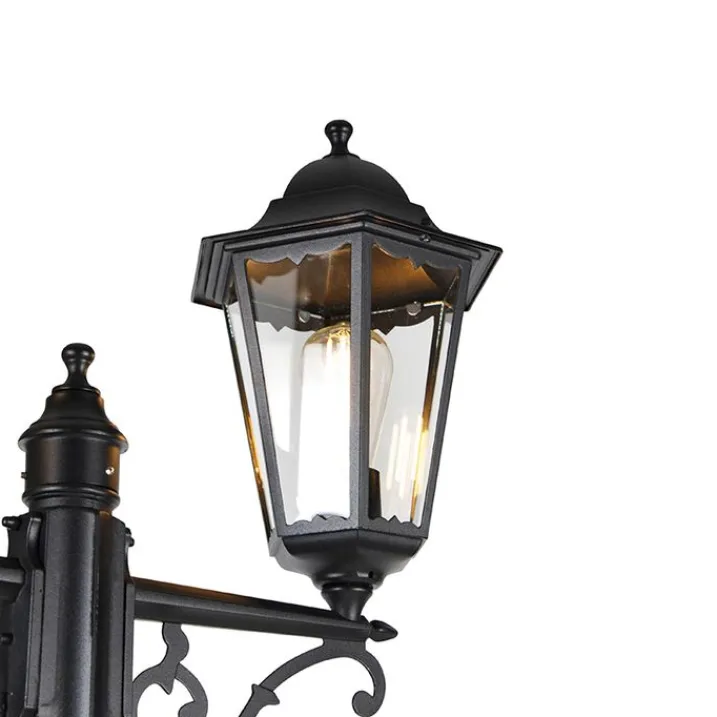 QAZQA Gartenbeleuchtung|Laternen Außen*Außenlaterne schwarz 220 cm 2-flammig IP44 - Havanna