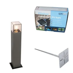 QAZQA Stehlampen Außen|Gartenbeleuchtung*Außenleuchte 50 cm anthrazit mit Erdungsstift und Kabelmuffe - Dänemark